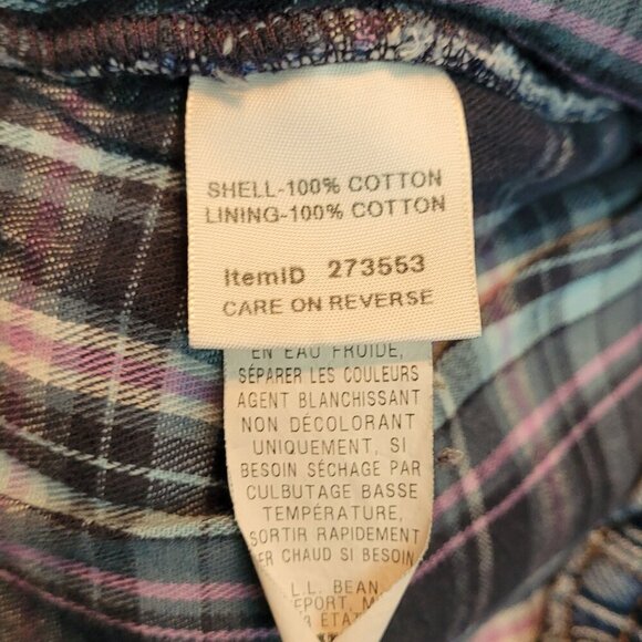 LL Bean Jeans Womens 12 P Original Fit Relaxed Plaid Lined Hi Rise Medium Wash - Picture 4 of 10